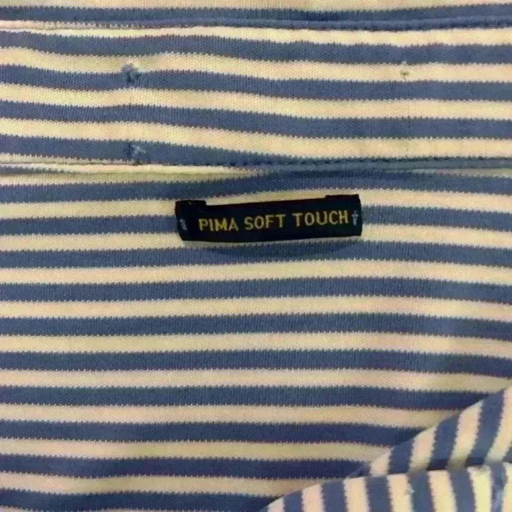 Ralph Lauren Short Sleeve Polo Shirt. Blue & White Striped. Men’s.